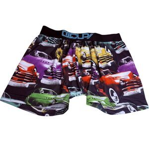 Occupy Men's Car Print Stretchy Underwear Boxer Brief Multicolor Large
